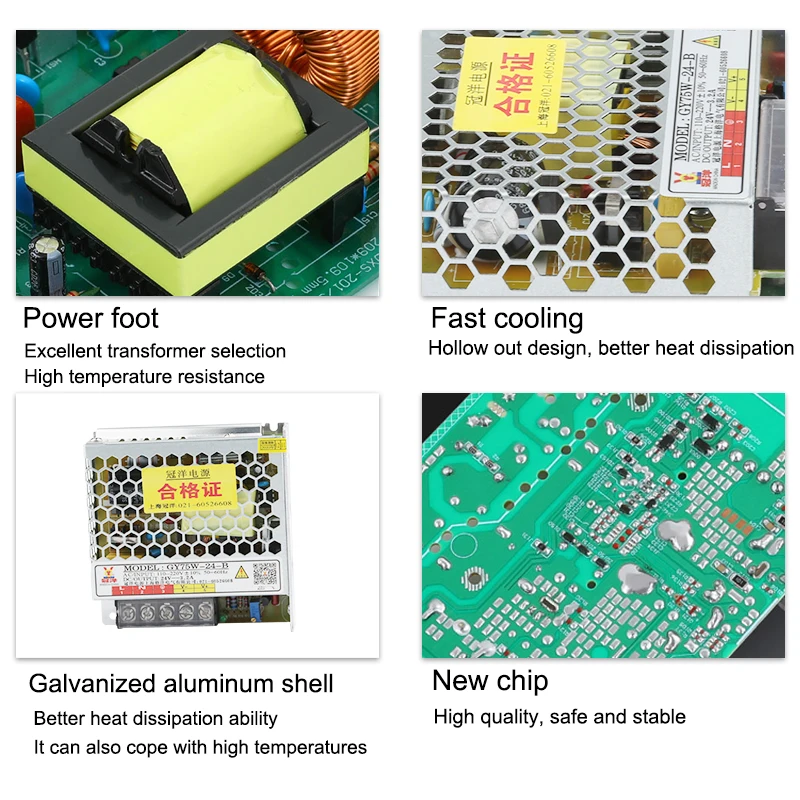 GY75W-24-B Power Switch 24V 3A Power Adapter LED Drive Lighting Transformer CNC Engraving Industrial Control Power Supply