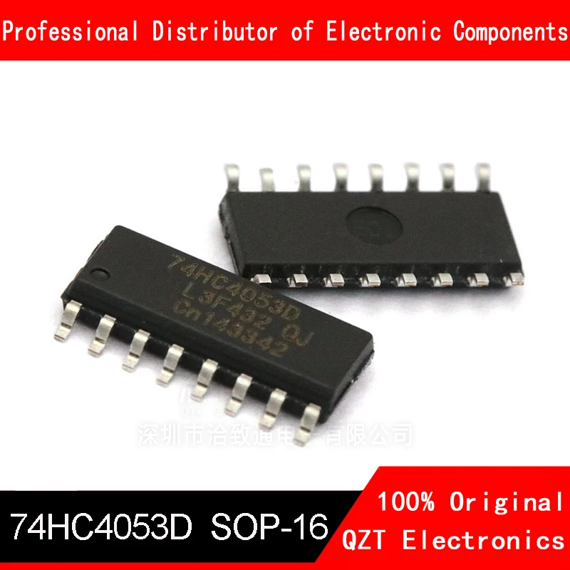 10ชิ้น/ล็อต74HC4053 74HC4053D SN74HC4053DR HC4053 SOP-16 2-Channel Analog Multiplexer IC