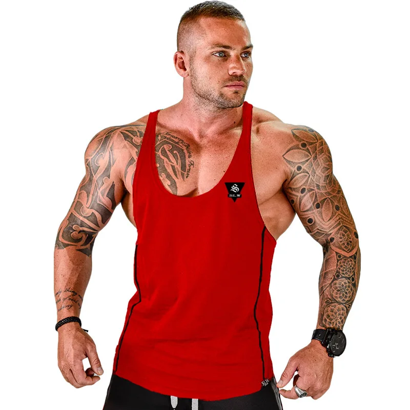 The high quality new Mens Bodybuilding Tank top Gyms Fitness sleeveless shirt  Cotton clothing Fashion Singlet vest Under shirt