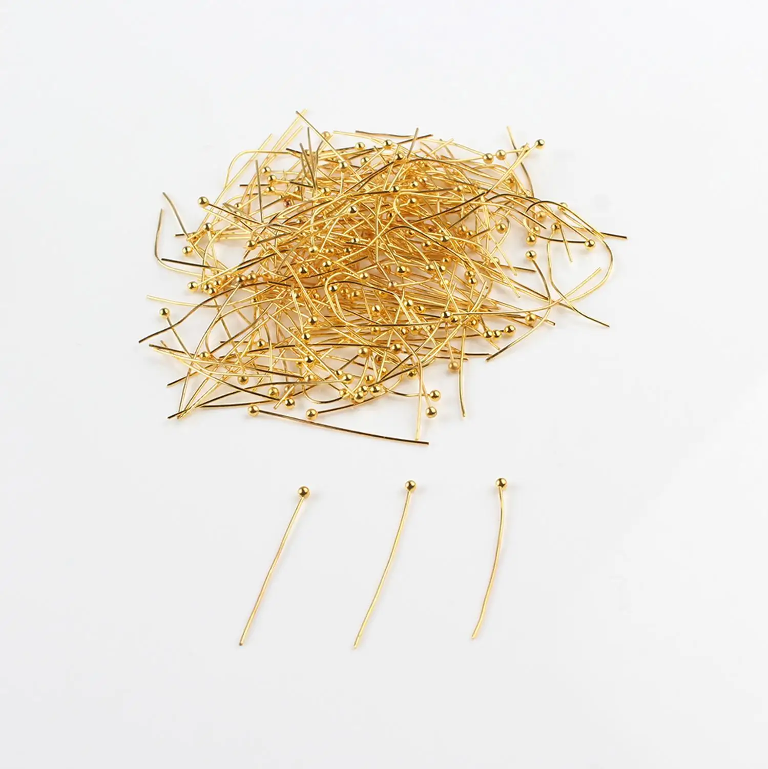 200pcs/lot Flat Head Pins Eye Pins Ball Head Pins For Jewelry Making Supplies Headpin Diy Jewelry Accessories Earrings Beading