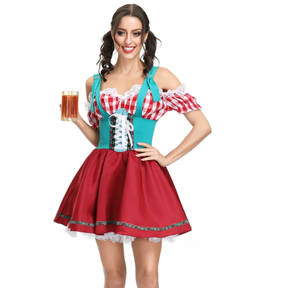 

Dirndl Dress Oktoberfest Costume Octoberfest Bavarian Beer Maid Outfit Cosplay Halloween Fancy Party Dress