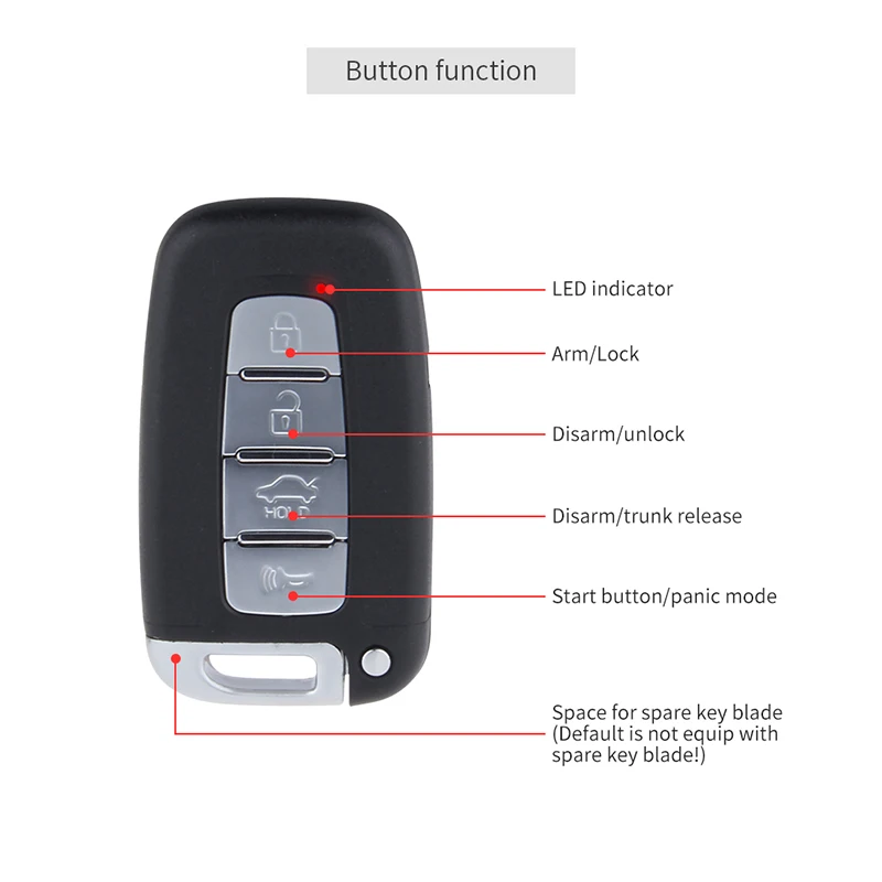 EASYGUARD Car Security Alarm Remote Engine Start Push Button Start Stop Keyless Entry System Lock Unlock Auto