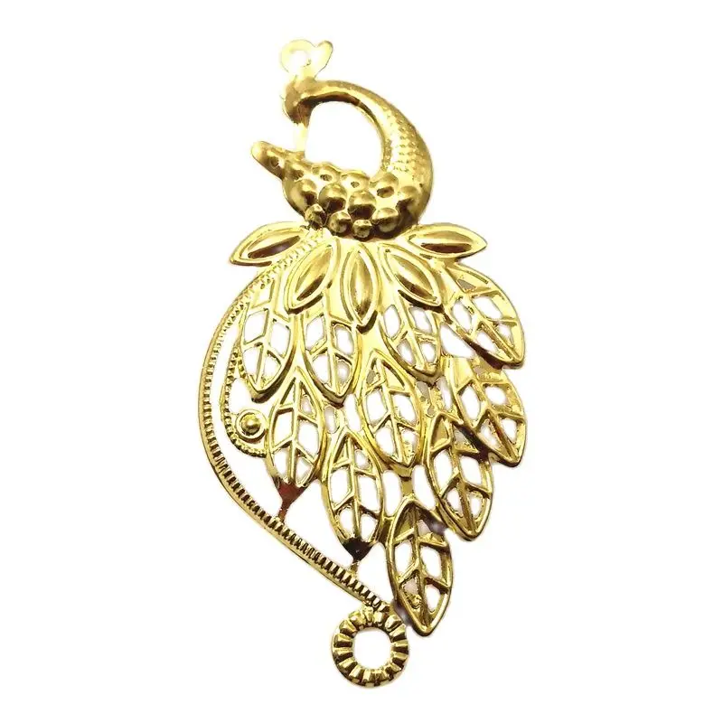 10/50Pieces 70*36mm White k/Gold color Metal Filigree Flowers Slice Animal Charms Pendant base DIY Jewelry Components