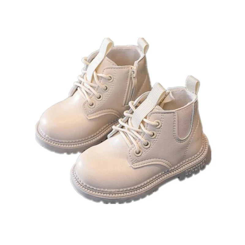 2022 Kids Leather Chelsea Boots Waterproof Children Sneakers Gray Black Boots for Baby Girls Boots Boys Shoes School Party