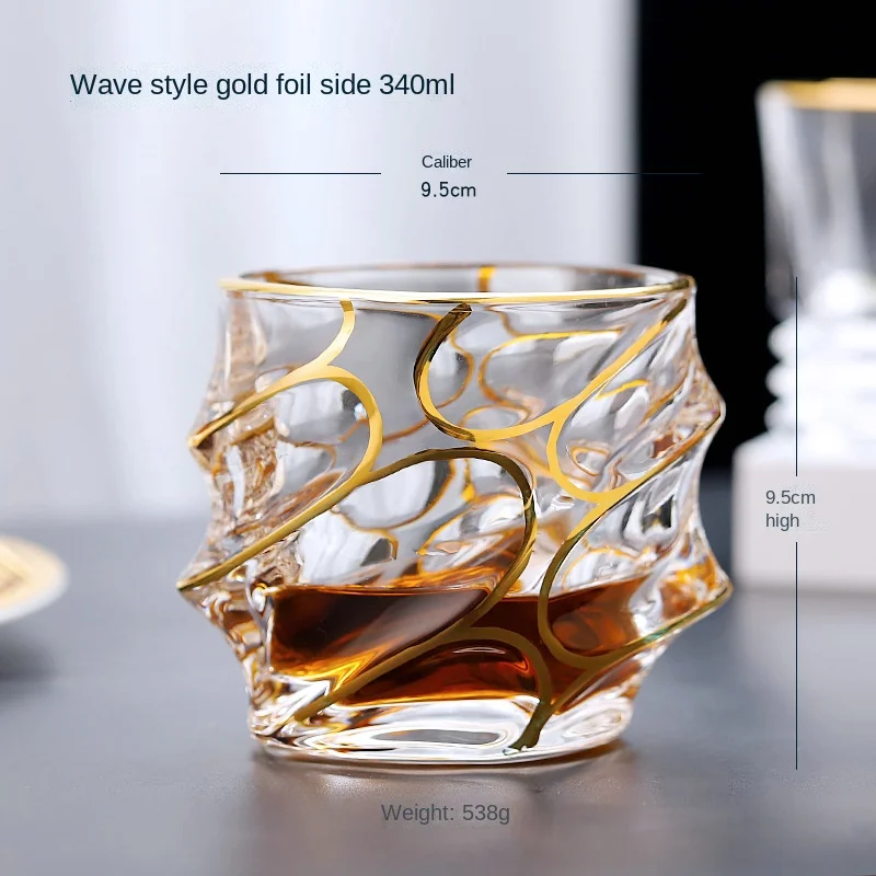 

European crystal glass golden mouth whisky cup domestic classical foreign wine cup spirits cup beer cup wine set