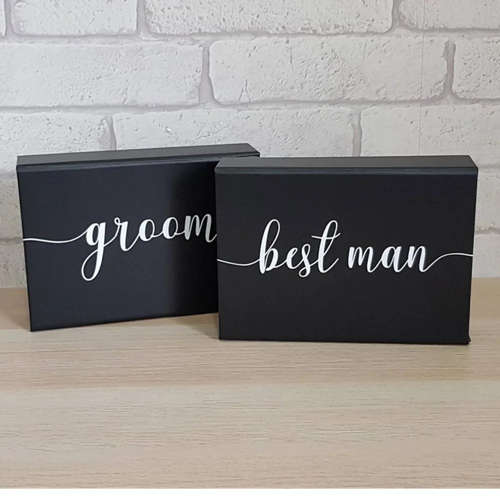 Personalised  Groomsmen Gifts  Box Groomsmen Proposal Box Gift Box Black Box Wedding Day Gift Best Man Gift Page Boy Gift Box