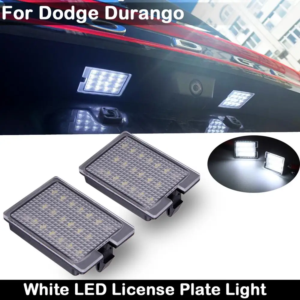 2Pcs For Dodge Durango 2014-2020 High Brightness Car Tail White LED License Plate Light Number Plate Lamp