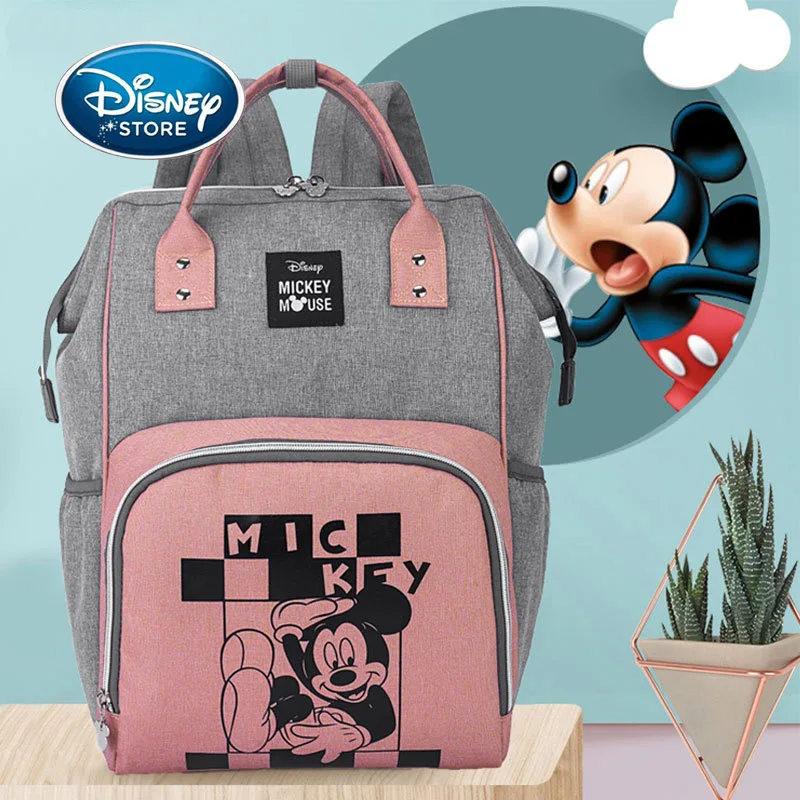 Disney Mickey Mummy Maternity Nappy Bag Large Capacity Nursing Diaper Bag Waterproof Travel Backpack For Baby Cart Hanging Bags