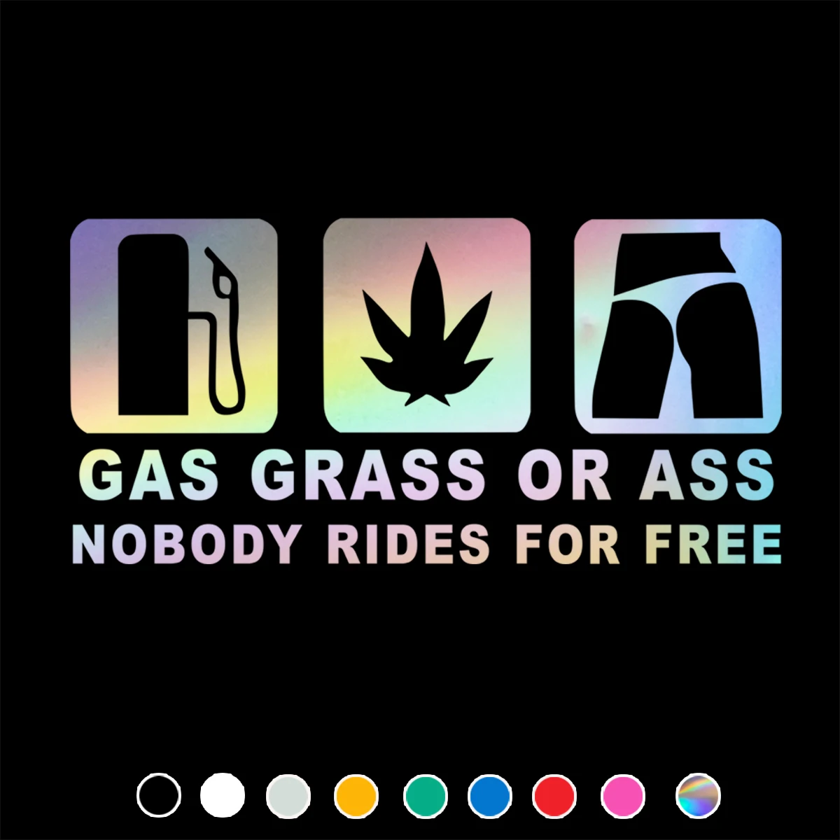 Funny Car Sticker GAS GRASS OR ASS Decal For Cars Motorcycle Bumper Window Door Body JAYJOE Dropshipping Vinyl Stickers