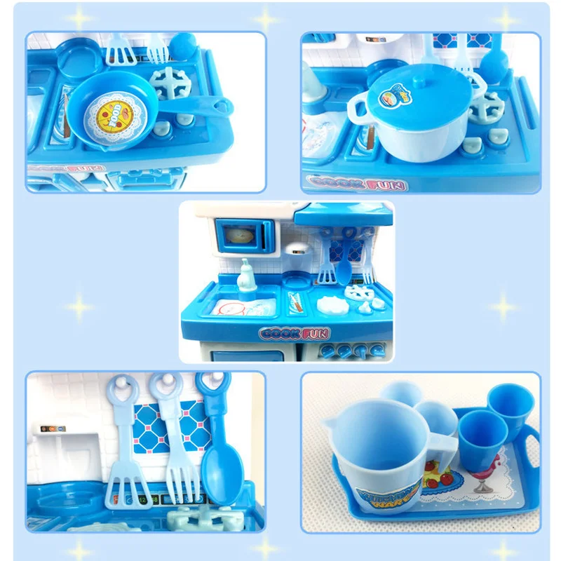 Play house toy 2020 New Cooking Toys Set Music and Light Cooking Toys Kitchen Game Set Kitchen Toys for kids baby Pretend toy