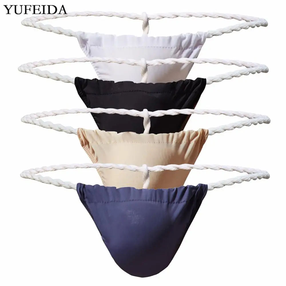 

4PCS/Lot Sexy Mens Underwear Breathable Sumo Wrestling Underpants Ice Silk Briefs Sexy Gay Low Rise Thong Jockstrap Sissy Panty