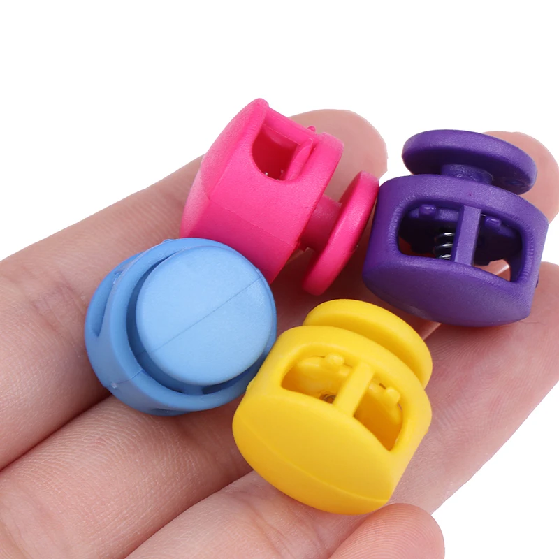 10pcs Assorted Colors Cord Lock Stopper Buckles Clamp Toggle Clip Paracord Shoelace Kids Toys Craft Bag Sewing Accessories