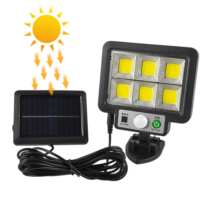 LED Solar Powered Wall Lights Outdoor Waterproof PIR Motion Sensor Lighting Park Street Garden Decoration Lamp 56SMD 72COB