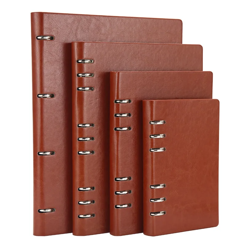 Factory Direct Sales A4A5A6B5 Hollow Loose-leaf Notebook Detachable Notebook Leather Notebook Plan Book Journal Notebook