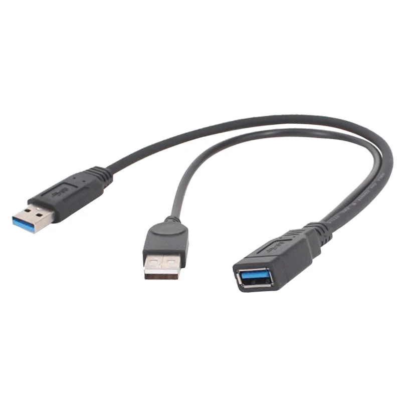 USB 3.0 موبايل قرص صلب كابل بيانات أنثى 1 إلى 2 العامة تمديد كابل تعزيز امدادات الطاقة عالية السرعة للكمبيوتر