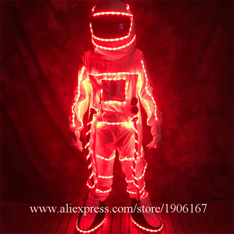 RGB Led luminous astronaut clothing bar nightclub delivery service KTV performance suit costume Led illuminated spaceman clothes