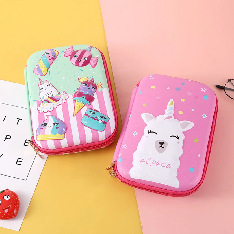 Kawaii Pencil Case Big Pencil Box Korean Stationery For Girls Trousse Scolaire Ice Cream Pen Case Accessories School Pencil Case