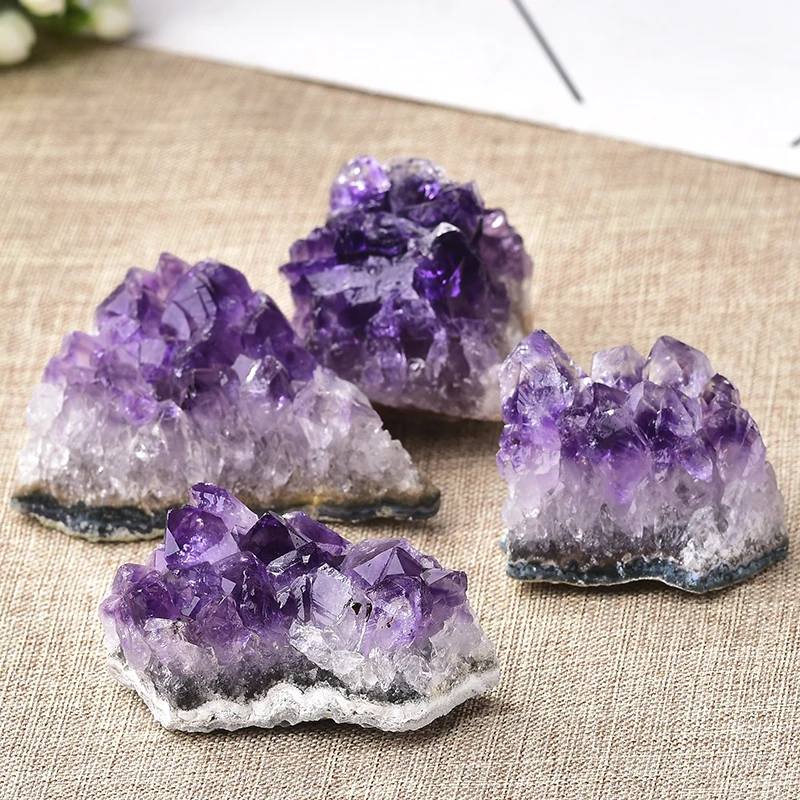 1PC 100% Natural Amethyst Cluster Quartz Healing Stone Crystal Point Specimen Home Decor Purple Feng Shui Stone Ore Mineral Gift