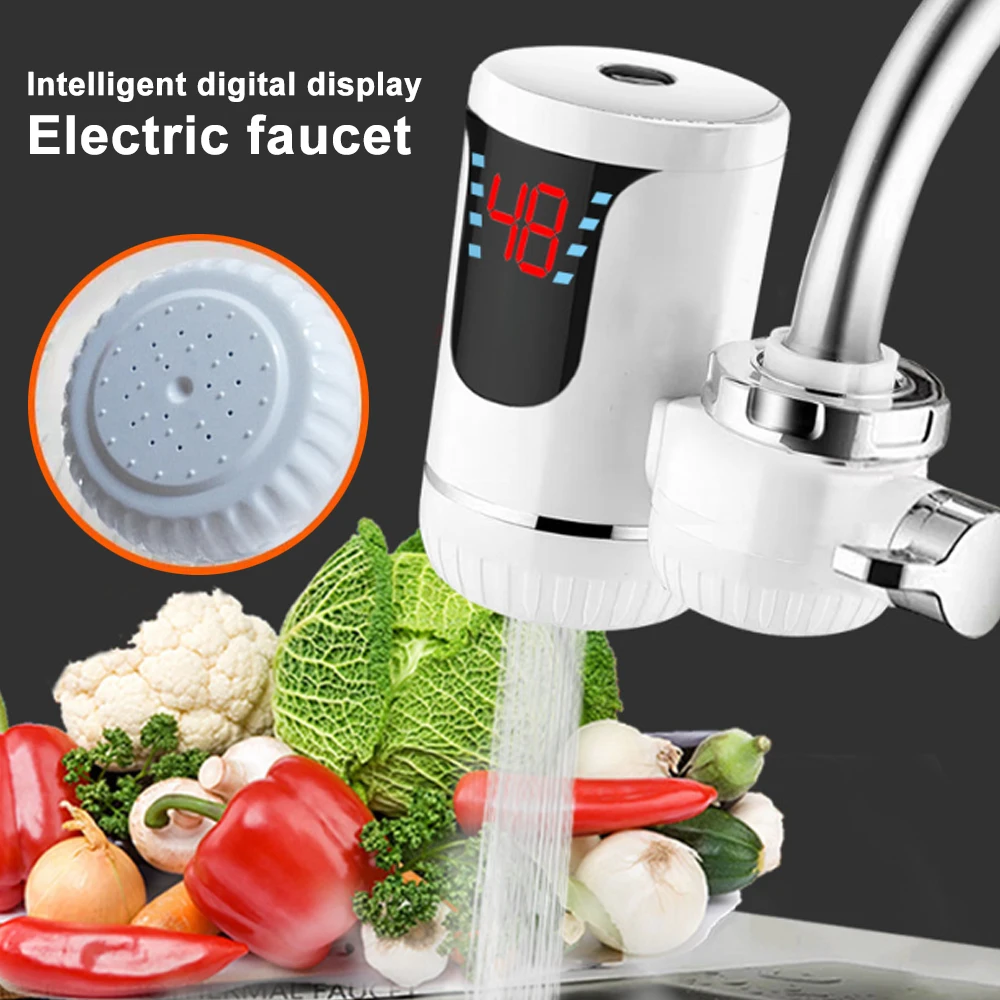 Kitchen Electric Water Heater Tap Instant Hot Water Faucet Heater Cold Heating Faucet Tankless Instantaneous Water Heater