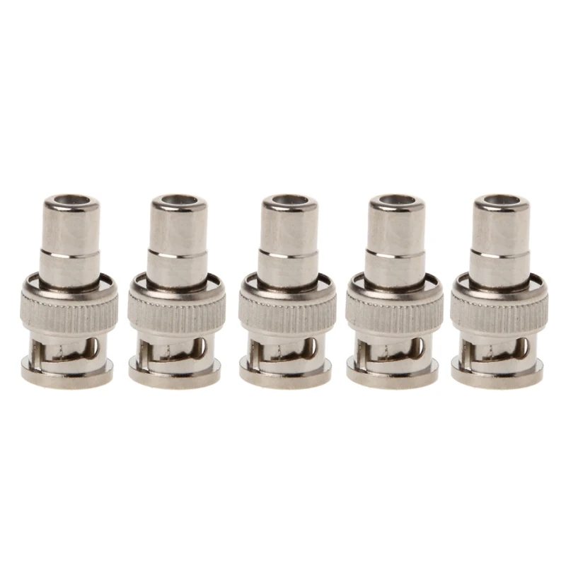 5x Bnc Male Naar Rca Female Coax Connector Adapter Voor Cctv Video L4MD