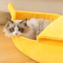 Banana Shape Cozy Cat Bed #2