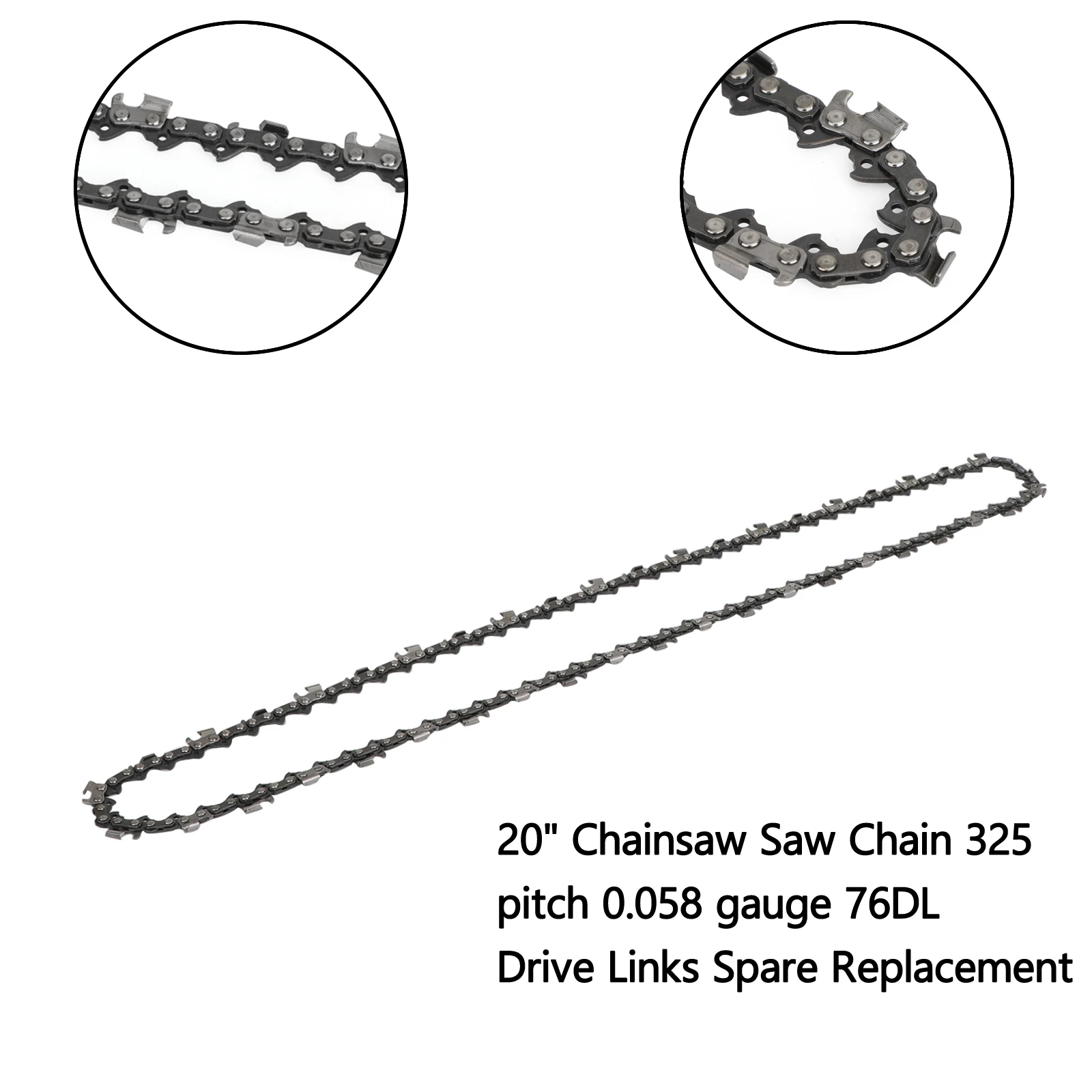 Areyourshop 20 inch Chainsaw Saw Chain 325 pitch 058 gauge 76DL  76 Drive Links Electrical Tools Accessories For Cutting Lumber