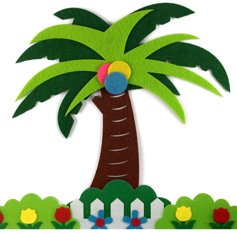 T-N Big Size Coconut Tree Thick Nonwoven Felt DIY Package Handwork Kids Diy Craft Feltro Para Artesanato Kid Kindergarten Decro