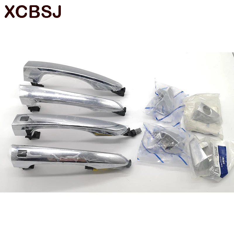 Chrome Exterior Door Handle Smart Key Keyless entry outside door handle 8PCS  for Hyundai Tucson 16-18 82651D3710 82661D3710