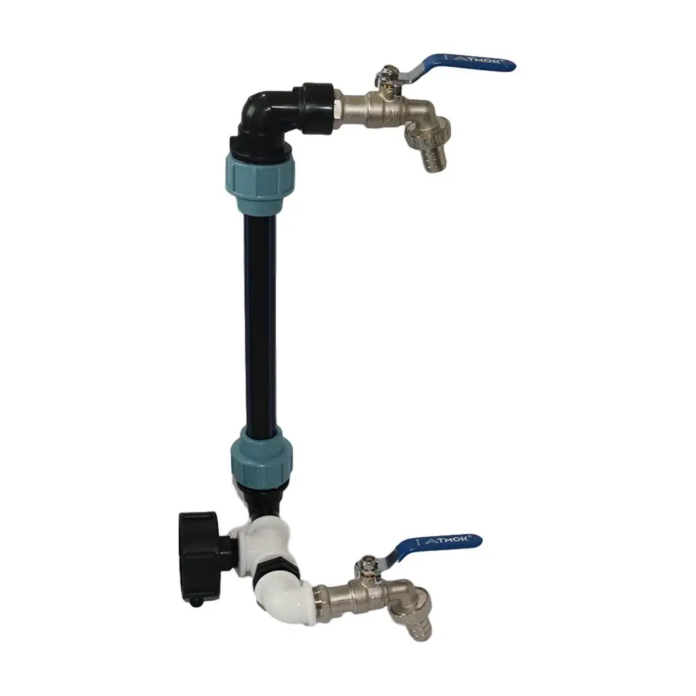 

IBC Gooseneck 3/4 Inch IBC Adaptor with Outlet Valve 3/4 Inch Gooseneck 2 Way Brass Tap Perfect IBC Tank Fitting