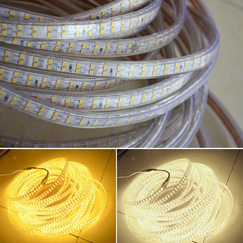 

180led/m Waterproof Ac220V Ac110v Led Strip Light SMD 2835 Double Row Warm White/ White Tiras Led Tape Waterproof Ip67