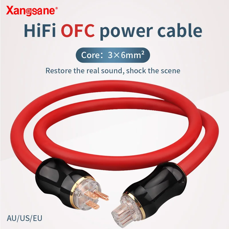 Xangsane 4N OFC 3*6mm² core -156° Low temperature treat plug audio hifi power cable CD/audio/amplifier US version/EU versione