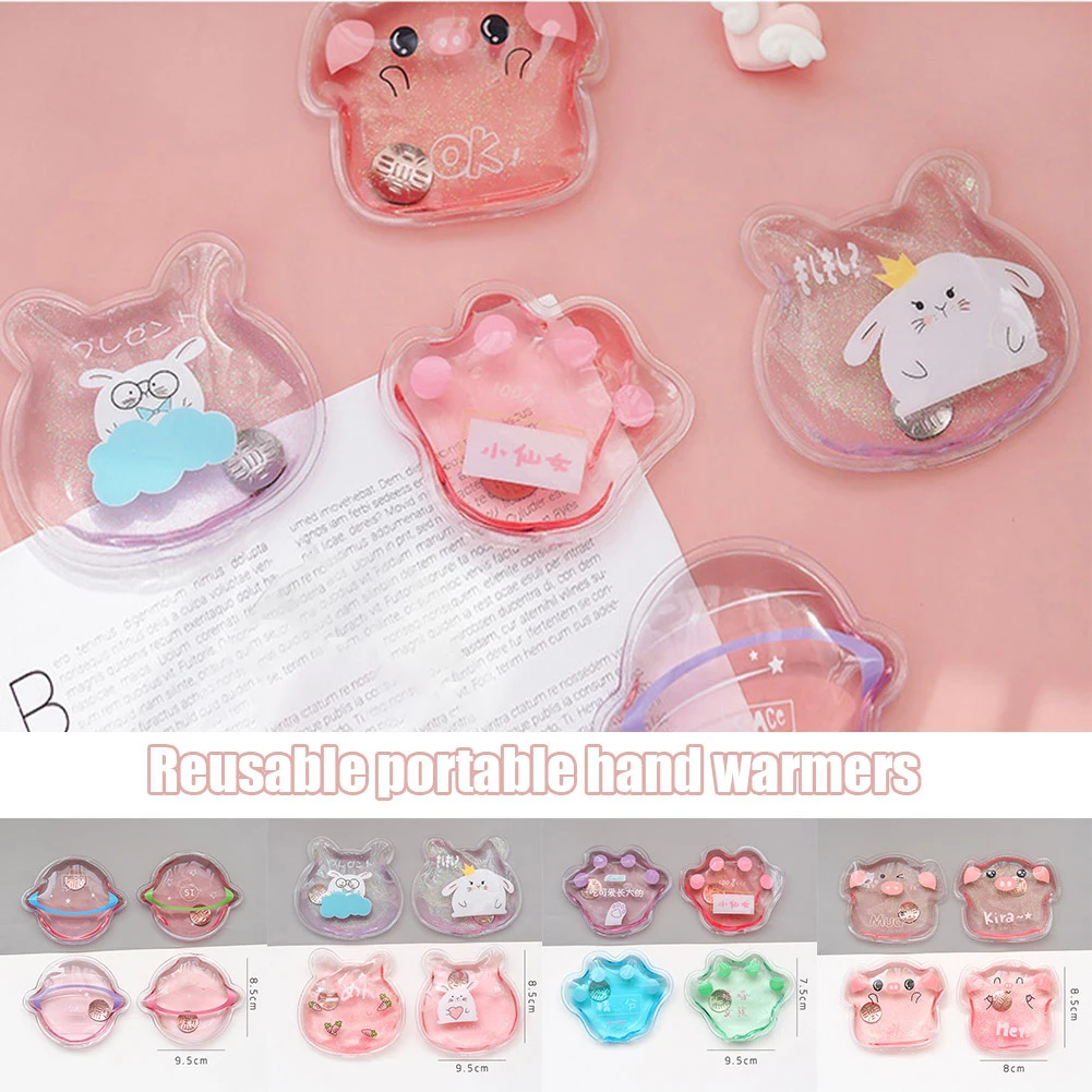 Mini Winter Reusable Gel Hand Warmer Cute Cartoon Instant Self Heating Pack Warmer THJ99