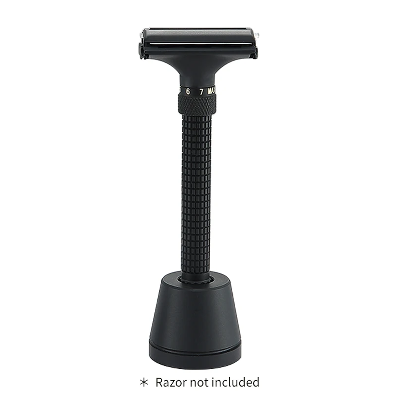 Safety Razor Base Classic Dual Edge Safety Razor Base Stand Shaving Accessories  Matte BLACK Non-slip 1 pc (Only Base no razor)