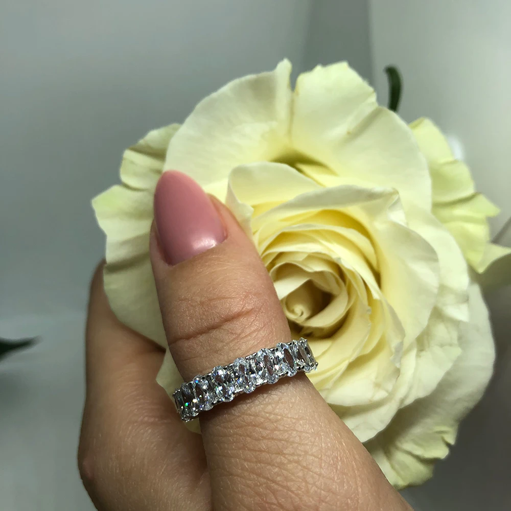 Modian New 100% 925 Sterling Silver Classic Oval Sparkling Finger Ring For Women Luxury AAAAA CZ Wedding Engagement Fine Jewelry