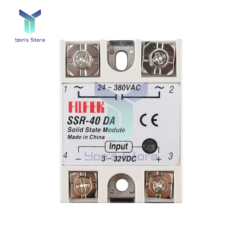 DC-AC Solid State Relay Switch Module SSR-10/25/40/50/60/75/100DA Single Phase Relay Control Switch Module Electronic Equipment