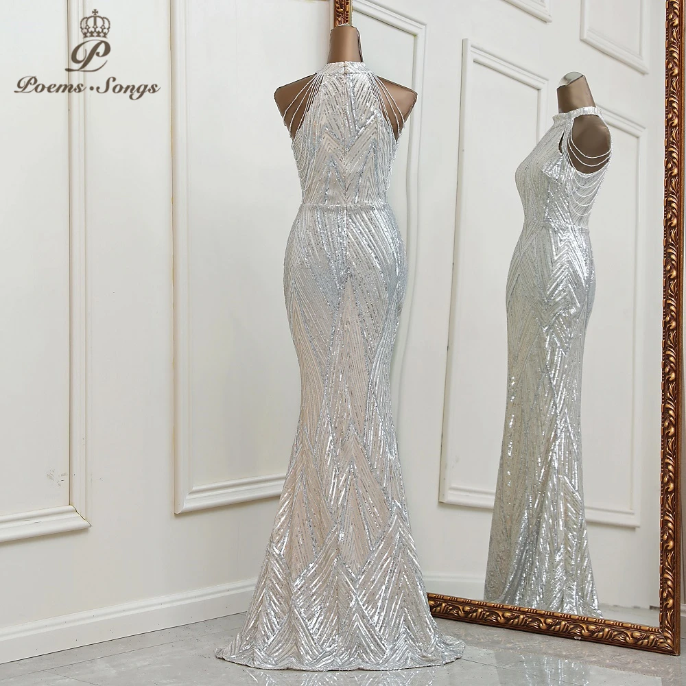 silver bling bridesmaid dresses Long Silver Glitter Crepe Gown – Betty & Jane Boutique