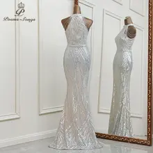 Silver Mermaid Evening Dress for Women #5