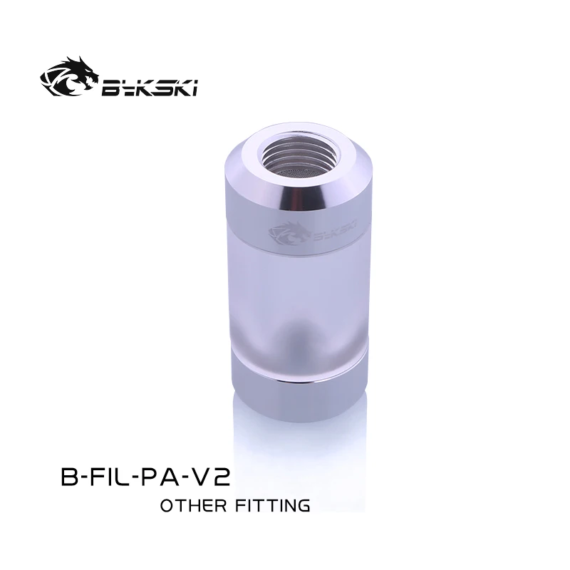 Bykski B-FIL-PA-V2 Double G1/4 Metal +Acrylic Filter Water System Dedicated Dual Spiral Pattern Brass Connector Computer Fitting