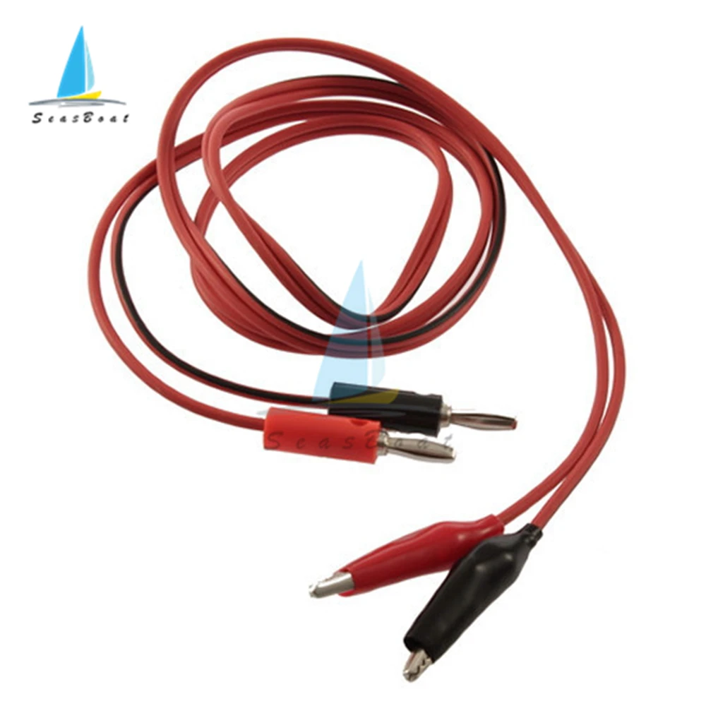 1M Alligator Cilp to AV Banana Plug Test Cable Lead Connector Dual Tester Probe 35mm Crocodile Clip for Multimeter Measure Tools