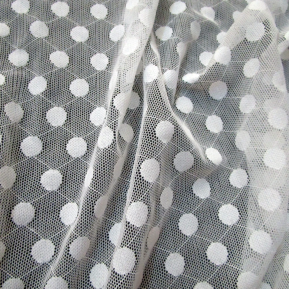 Big Polka Dot Lace Fabric,Wedding Dress,Thinness Undergarment,Interlaced Mesh Fabric,Sewing Cloth,Classical,1 Piece