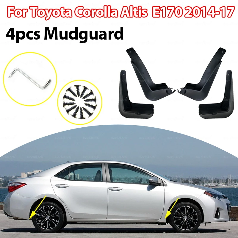 Car Mud Flaps for Toyota Corolla Altis E170 2014-2017 Mudguards Splash Guards Fender Mudflaps Accessories