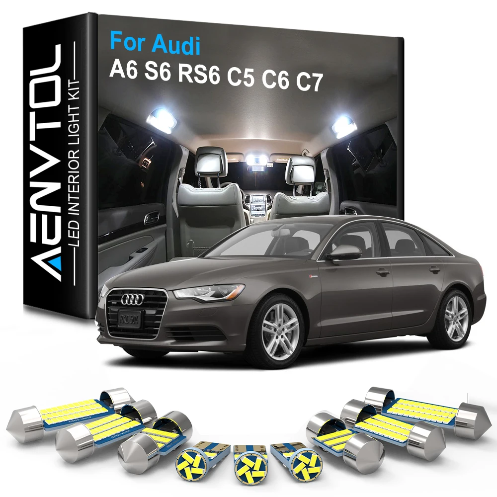 AENVTOL Canbus For Audi A6 S6 RS6 C5 C6 C7 4F 1998 1999 2011 2012 2013 2014 Quattro Avant Sedan Accessories Indoor Light LED Kit