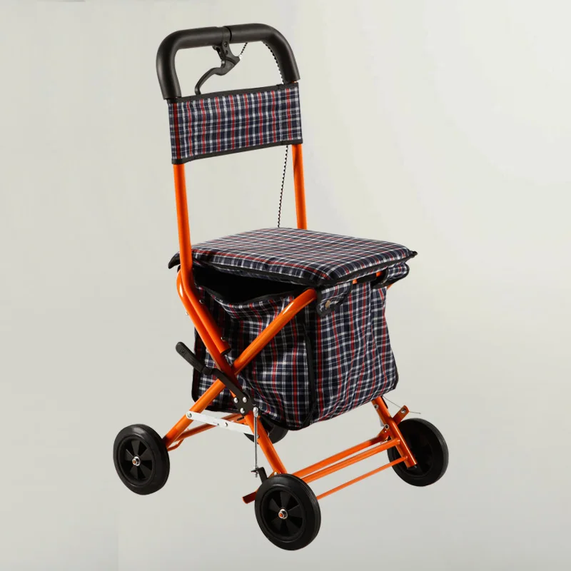 Dual Funktion Senioren Walker, 4-Rädern Tragbare Warenkorb Mit Hand Bremse, Ältere Rollstuhl Kinderwagen