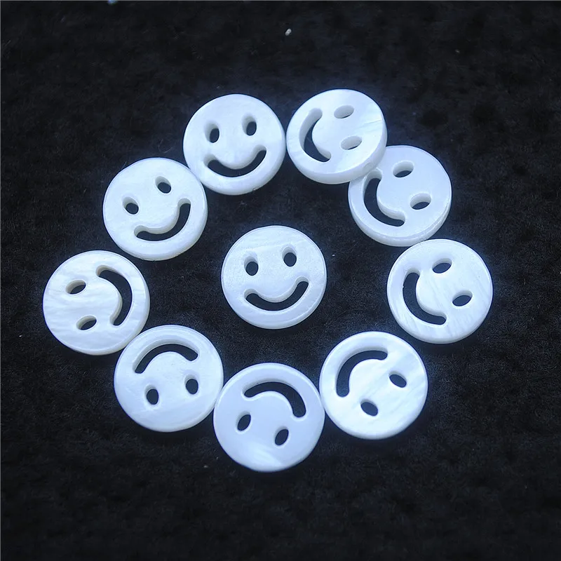 

15PCS Women's Matching Beads Mother Of Pearl Shell Strings Size 6MM 8MM 10MM 12MM Smile Face Free Shipping Wholesale