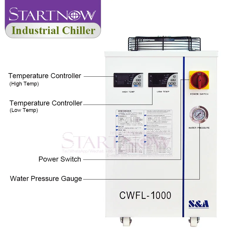 S&A CWFL Series Dual Temperature Control Systerm Water Chillers CWFL-1000BN CWFL-1000BN AN For Cooling 1000W Fiber Laser Machine