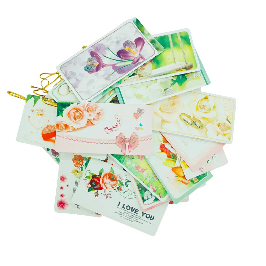 144pcs/lot 10.7X5.7CM Lovely Romantic flower series Greeting Card Christmas Birthday Wedding Gift Cards