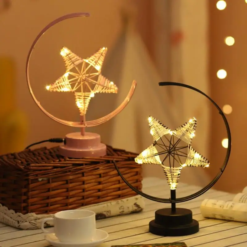 Handmade Star Moon LED Modeling Light Lantern Birthday Gift Valentine's Day Decoration Light LEDs Fairy Holiday Christmas Party