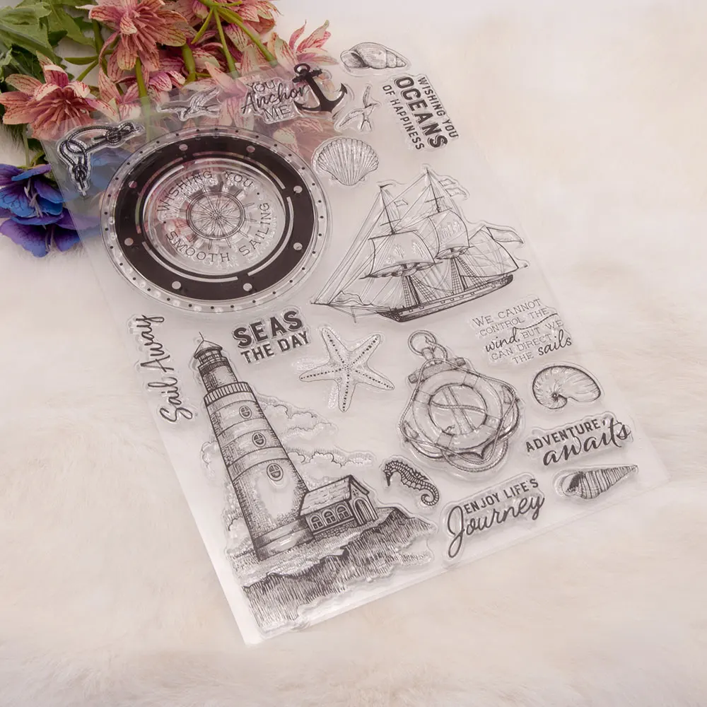 Oceans Seas Clear Stamps Silicone Seal for DIY Scrapbooking Card Rubber Stamps Making Photo Album Handemade Crafts Decoration