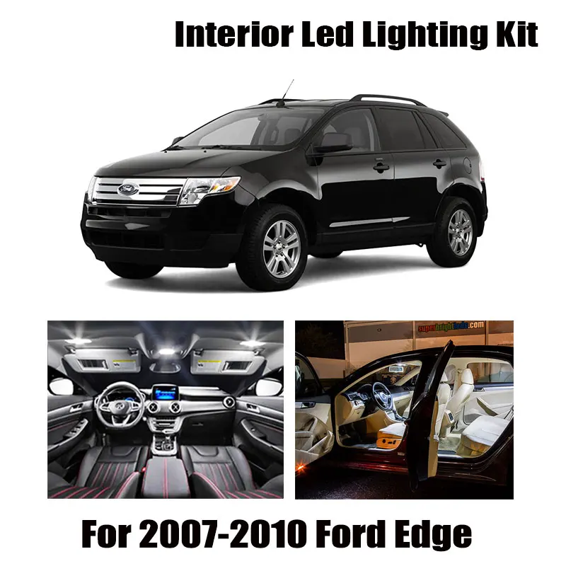 13pcs White LED Interior Light Map Dome Bulbs Kit Fit For 2007 2008 2009 2010 Ford Edge Cargo Door Vanity Mirror License Lamp