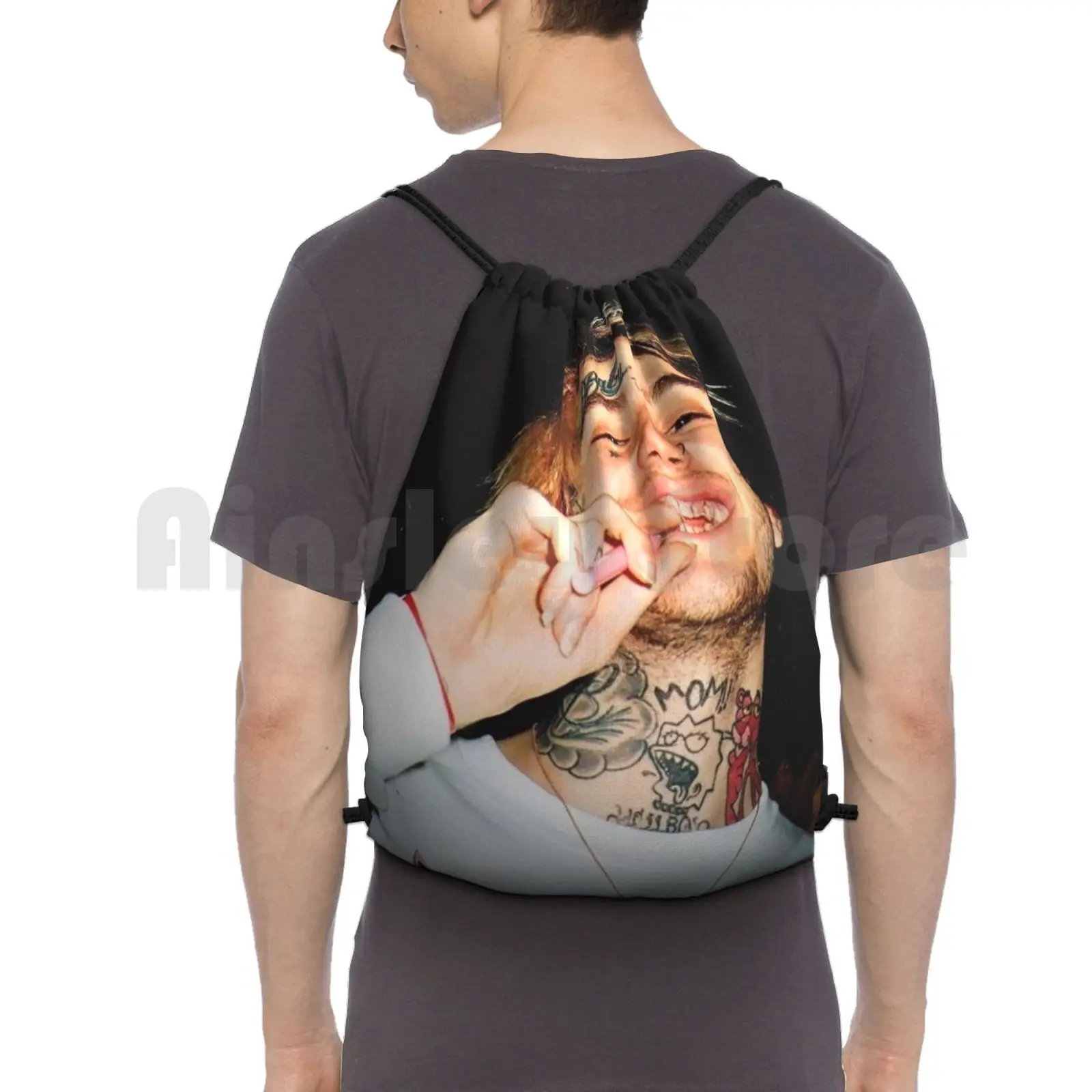 

Rip Lil Peep Backpack Drawstring Bags Gym Bag Waterproof Lil Peep Peep Lil Peep Lil Tracy Lil Lil Tracy New Lil Peep Lil